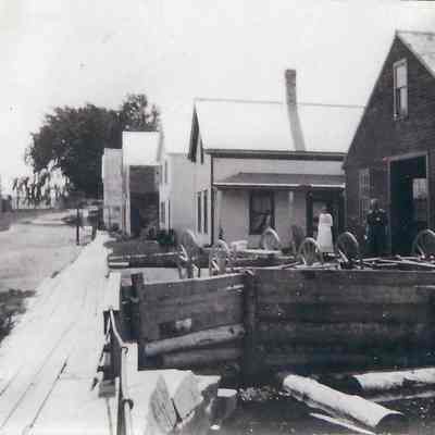 Mr. Melvin's house and blacksmith shop: view looking south, building was next to Frohock Brook, photo taken from bridge?