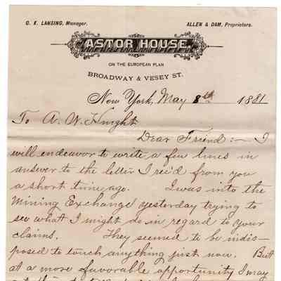 Knight Collection - 1881 Letter