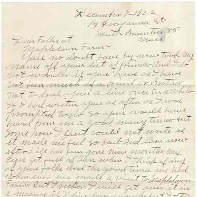 Knight Collection - 1922 Letter