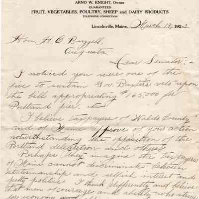 Knight Collection - 1923 Letter