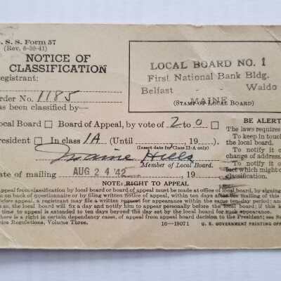 August 24, 1942 Notice - Front Side