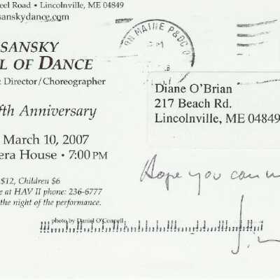 Back of postcard