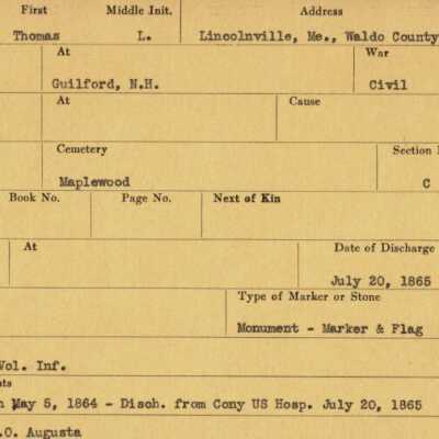 Thomas L. Frohock Military Records