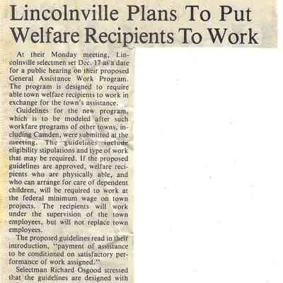 Welfare Recipients to Work