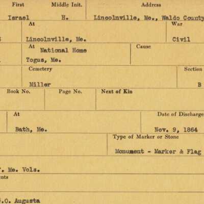 Israel H. Cross Military Records