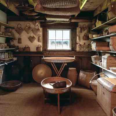 Inside Ducktrap Basket Museum: photo by Vivien Goldman