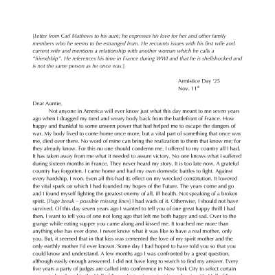 "Dear Auntie"