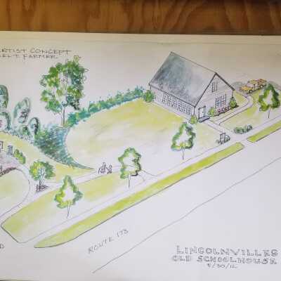 Concept Drawing of Old Schoolhouse Lincolnville - Made in 2012