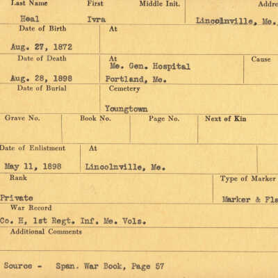 Ivra Heal Military Records