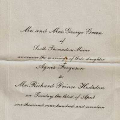 Agnes Furguson and Richard Hodsdon wedding