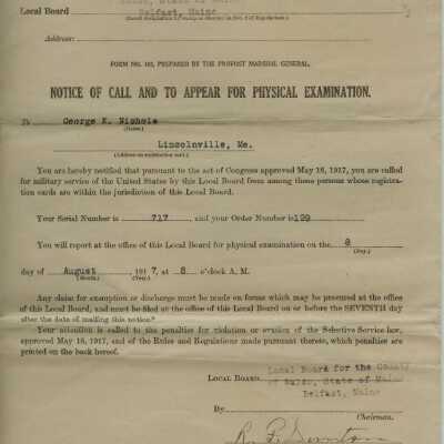  Notice to appear for physical - George E. Nichols