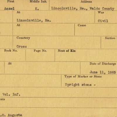 Ansel K. Cross military records