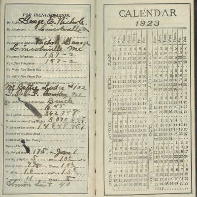 George E. Nichols 1923 Diary