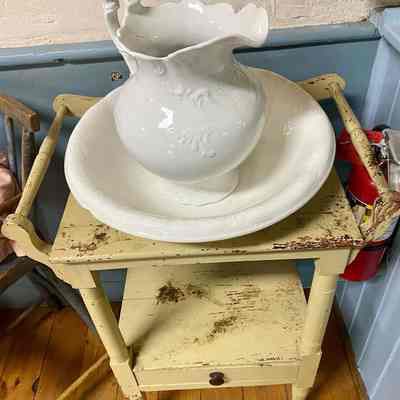 Washstand with china wash set