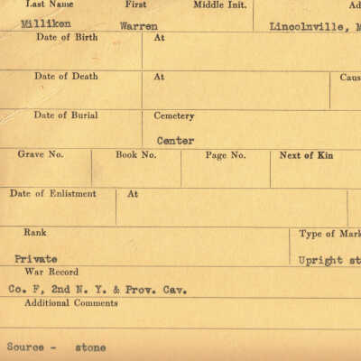 Warren Milliken Military Records