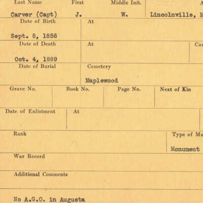 Captain J. W. Carver