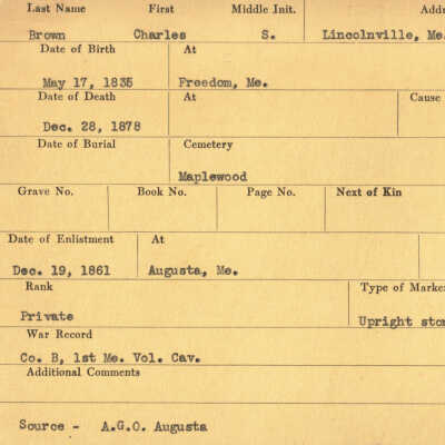 Charles S. Brown Military Records