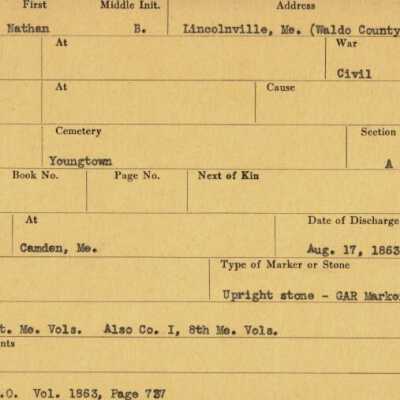 Nathan B. Hopkins Military Records