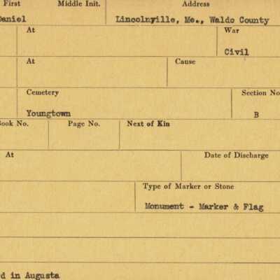 Daniel Fletcher Military Records