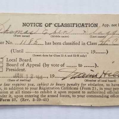 January 12, 1944 Notice - Front Side