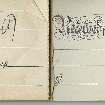 Inside receipt book