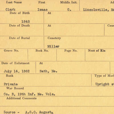 Isaac G. Clark Military Records