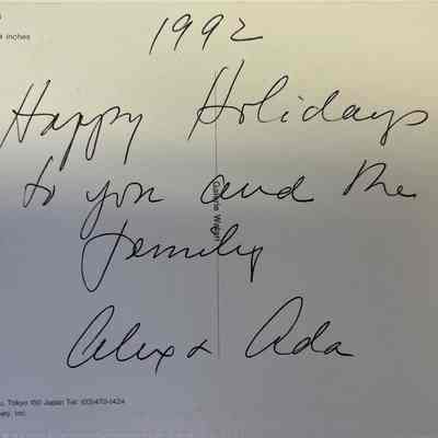 Holiday greeting to Wally & Diane O'Brien