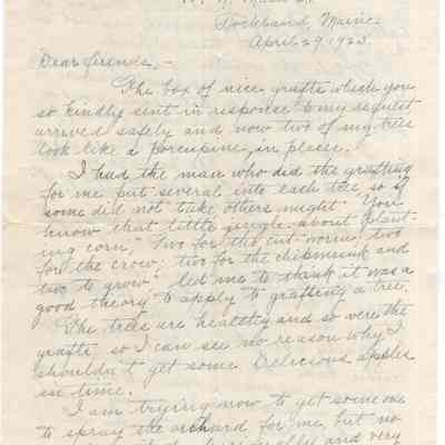 Knight Collection - 1923 Letter