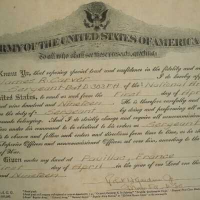 Promotion to Sargeant - James R. Carver