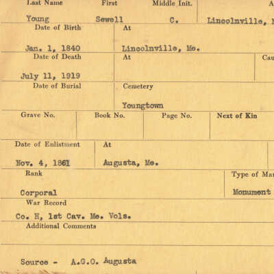 Sewell C. Young Military Records