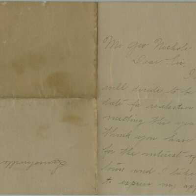 Letter from Jones to Nichols