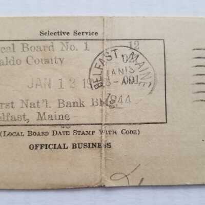 January 12, 1944 Notice - Back Side