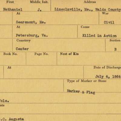 Nathaniel J. Pottle Military Records