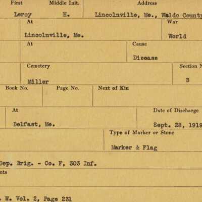 Leroy H. Richards Military Records