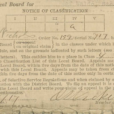 Notice of Classification