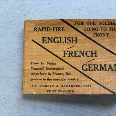 Rapid Fire English/French/German Book for Soldiers in WWI