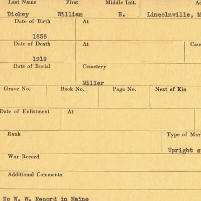 William Dickey Military Records