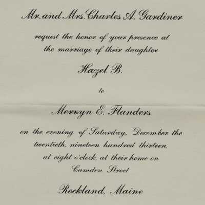 Wedding invitation - Gardiner and Flanders