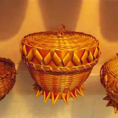Penobscot-made baskets in Ducktrap Basket Museum: James DeLark photo