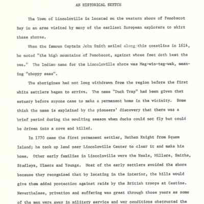 David A. Nichols' History of Lincolnville