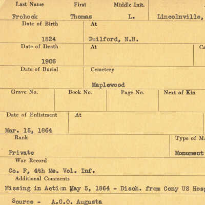 Thomas L. Frohock Military Records