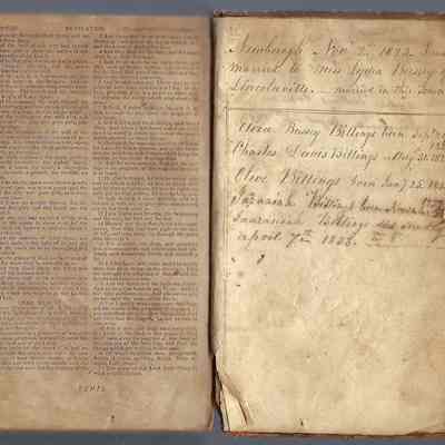 Back page with family history