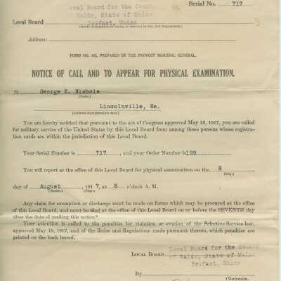 Notice of Call and to Appear for Physical Examination