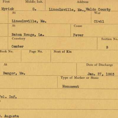 Myrick G. Heal Military Records