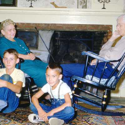 1952 Grandfather Robert Hemeon & Wife Bertha Wade, Ron & David