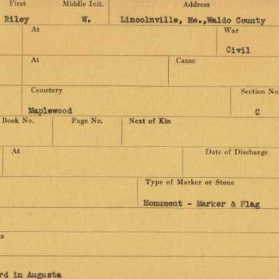 Riley W. Mathews Military Records
