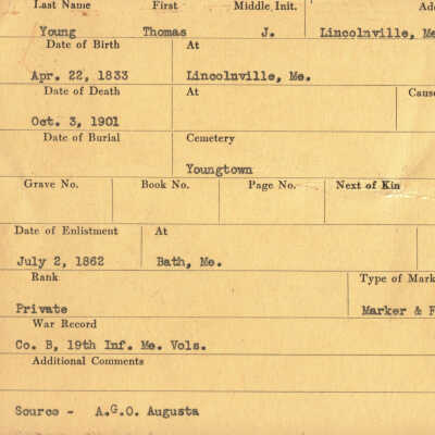 Thomas J. Young Military Records