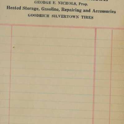 Nichol's Garage bill forms
