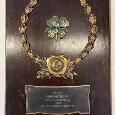 USDA 4-H Award Plaques for Airline Boy's Club No. Lincolnville - Waldo County 1933, 1934, 1935 & 1936