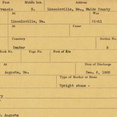 Francis H. Martin Military Records